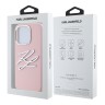 Karl Lagerfeld для iPhone 15 Pro Max чехол Liquid Silicone Metal Logo Initials Hard Pink