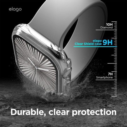 Elago для Apple Watch 46 mm чехол Clear Shield case+9H glass Clear