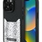 Karl Lagerfeld для iPhone 15 Pro Max чехол Cardslot PU Grained leather Leopard pocket Hard Black