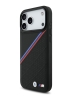 BMW для iPhone 17 Pro Max чехол M-series PU Perf/Smooth Tricolor Metal logo Hard Black (MagSafe)