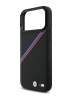 BMW для iPhone 17 Pro Max чехол M-series PU Perf/Smooth Tricolor Metal logo Hard Black (MagSafe)