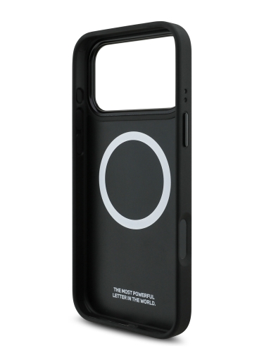 BMW для iPhone 17 Pro Max чехол M-series PU Perf/Smooth Tricolor Metal logo Hard Black (MagSafe)