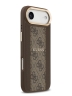 Guess для iPhone Air чехол PU 4G Stripe Classic metal logo Gold camera Hard Brown (MagSafe)