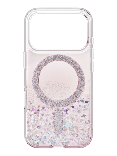 Uniq для iPhone 17 Pro чехол COEHL Resin Solea Glitter Hearts (MagSafe)