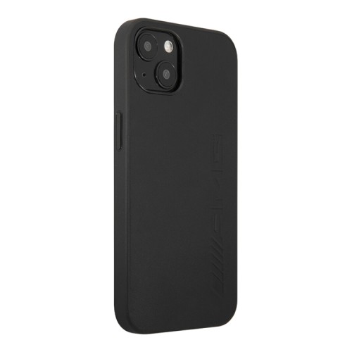Кожаный чехол AMG Big logo Hard для iPhone 13, черный