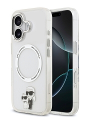 Karl Lagerfeld для iPhone 17 чехол IML NFT Karl & Choupette Metal ring & Cam прозрачный (MagSafe)