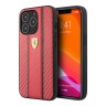 Чехол Ferrari PU Carbon/Smooth with metal logo Hard для iPhone 13 Pro, красный