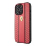 Чехол Ferrari PU Carbon/Smooth with metal logo Hard для iPhone 13 Pro, красный