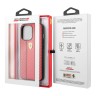Чехол Ferrari PU Carbon/Smooth with metal logo Hard для iPhone 13 Pro, красный
