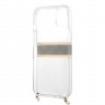 Чехол Guess 4G Stripe Hard Transparent +Gold crossbody chain для iPhone 13