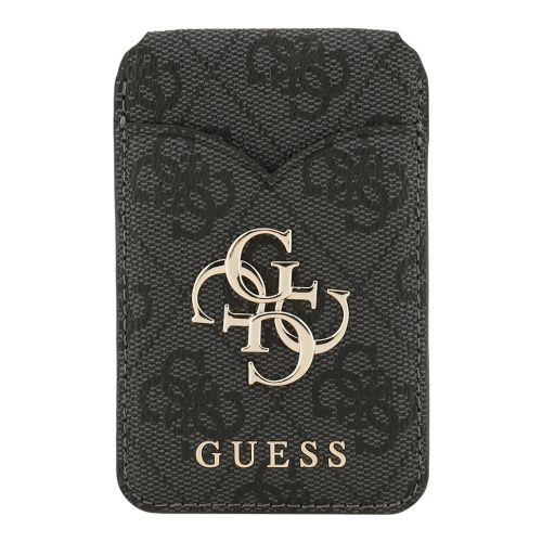 Guess магн. бумажник-стенд Wallet MagSafe Cardslot Stand with Mirror PU 4G Big metal logo Black