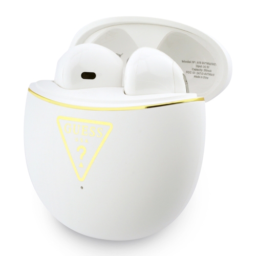 Guess Наушники TWS Bluetooth Round with Printed Triangle logo White