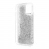 Чехол Guess Liquid glitter 4G Big logo Hard для iPhone 12 Pro Max, серебристый