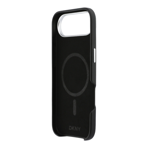 DKNY для iPhone Air чехол PU Full Wrapped leather Verical logo Metal Cam Hard Black (MagSafe)