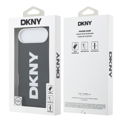 DKNY для iPhone Air чехол PU Full Wrapped leather Verical logo Metal Cam Hard Black (MagSafe)