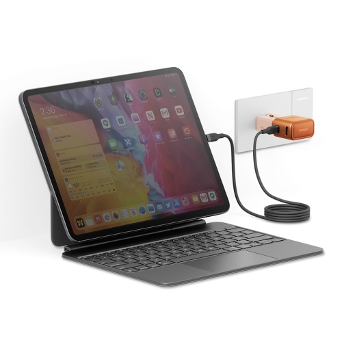Energea СЗУ TravelGo adapter 35, USB-C + USB-A, PD35W 150 countries Orange
