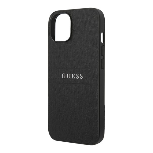 Чехол Guess PU Saffiano with Metal logo Hard для iPhone 14 Plus, черный