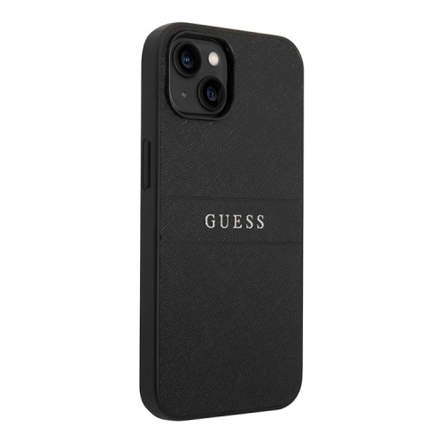 Чехол Guess PU Saffiano with Metal logo Hard для iPhone 14 Plus, черный