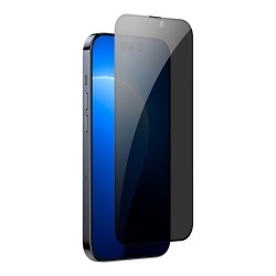 Baseus All-glass Антишпион (Dust-proof) для iPhone 14 Pro (2 шт), черная рамка