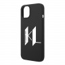 Чехол Lagerfeld Liquid silicone Big KL logo Hard для iPhone 14, черный