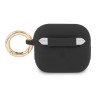 Чехол Guess Silicone Script logo с кольцом для Airpods 3 (2021), черный