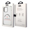 Чехол Lagerfeld Liquid silicone RSG logo Hard для iPhone 14 Pro, белый (MagSafe)