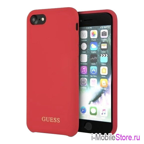 Чехол Guess Silicone для iPhone 7/8/SE 2020, красный