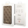 Чехол Guess PU 4G Script metal logo Booktype для iPhone 14 Plus, коричневый