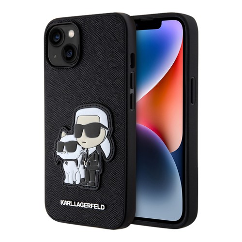 Чехол Lagerfeld PU Saffiano NFT Karl & Choupette Hard для iPhone 14, черный