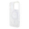 Чехол Guess Marble Hard для iPhone 14 Pro Max, белый/золотой (MagSafe)