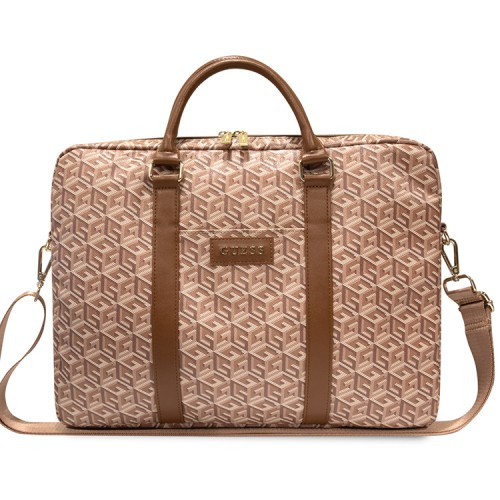 Сумка Guess G CUBE Bag для ноутбуков 15-16 дюймов, коричневая