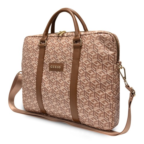 Сумка Guess G CUBE Bag для ноутбуков 15-16 дюймов, коричневая
