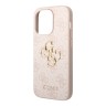 Guess для iPhone 15 Pro чехол PU 4G Big metal logo Hard Pink
