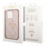 Guess для iPhone 15 Pro чехол PU 4G Big metal logo Hard Pink