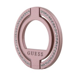 Guess кольцо-держатель MagSafe Metal Ring stand Diamond Rhinestones Pink