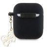 Guess для Airpods 1/2 чехол Liquid silicone with 4G Diamond charm Black