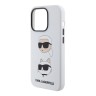 Lagerfeld для iPhone 15 Pro Max чехол Liquid Silicone NFT Karl & Choupette heads Hard White