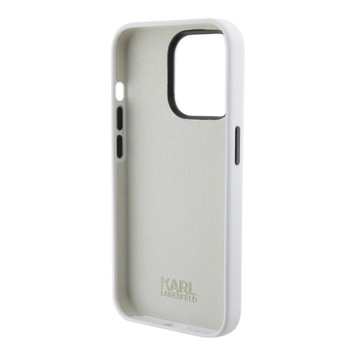 Lagerfeld для iPhone 15 Pro Max чехол Liquid Silicone NFT Karl & Choupette heads Hard White
