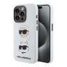 Lagerfeld для iPhone 15 Pro Max чехол Liquid Silicone NFT Karl & Choupette heads Hard White