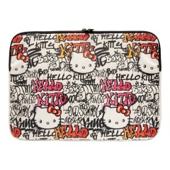 Hello Kitty для ноутбуков 13"/14" чехол Sleeve ZIP PU leather Graffiti Tags Beige
