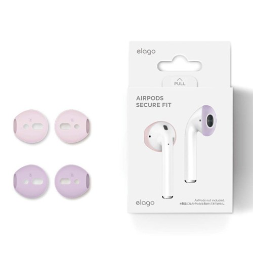 Накладки Elago Secure Fit для AirPods 1/2, розовый/фиолетовый (2 пары)
