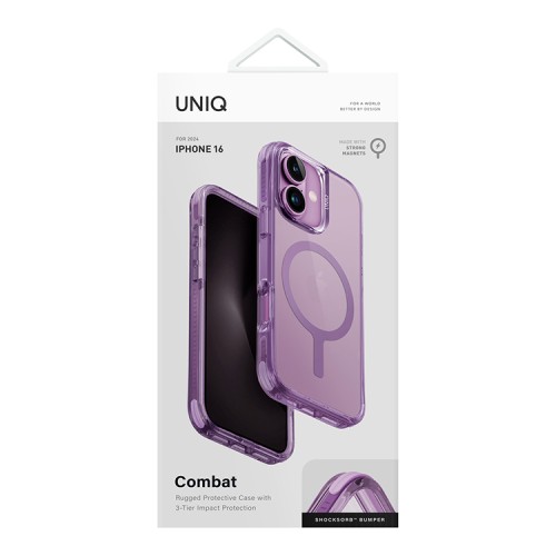 Uniq для iPhone 16 чехол Combat Grape Pink (MagSafe)