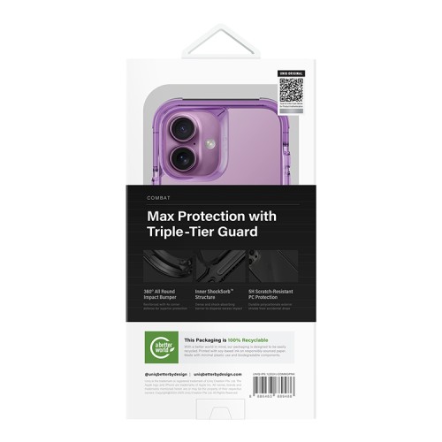 Uniq для iPhone 16 чехол Combat Grape Pink (MagSafe)
