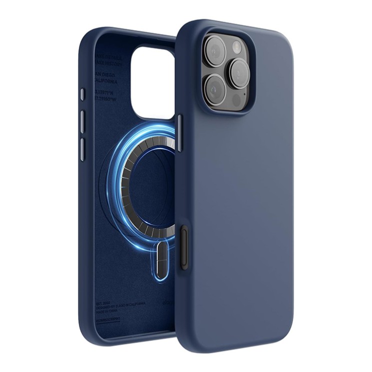 Elago для iPhone 16 Pro чехол Soft silicone (Liquid) Jean Indigo (MagSafe)