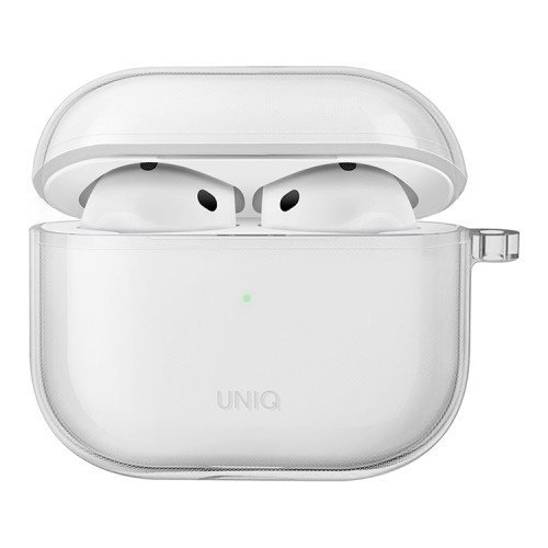 Uniq для Airpods 4 чехол Glase TPU case with carabin Clear