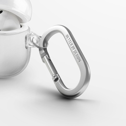 Uniq для Airpods 4 чехол Glase TPU case with carabin Clear