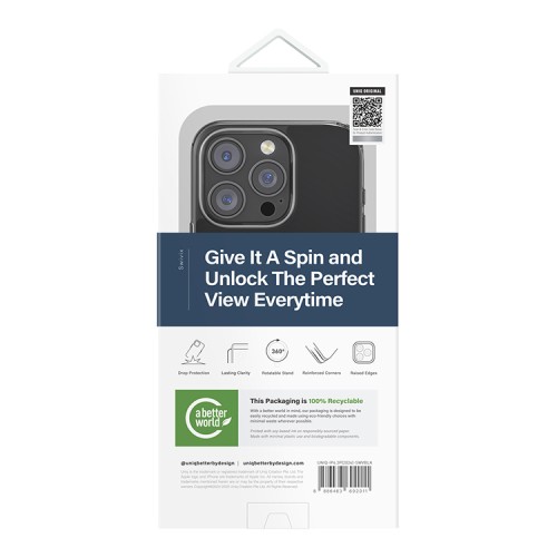 Uniq для iPhone 16 Pro чехол Swivix with 360-Rotating stand Black (Magsafe)