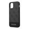Чехол Guess 4G Stripe Metal logo Hard для iPhone 12 | 12 Pro, серый