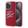 Karl Lagerfeld для iPhone 15 Pro Max чехол Liquid Silicone Metal Logo Initials Hard Red