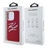 Karl Lagerfeld для iPhone 15 Pro Max чехол Liquid Silicone Metal Logo Initials Hard Red